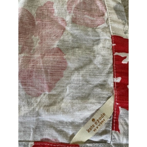 KATE Spade Garden Rose red and gray cloth napkins x2 - Picture 4 of 5